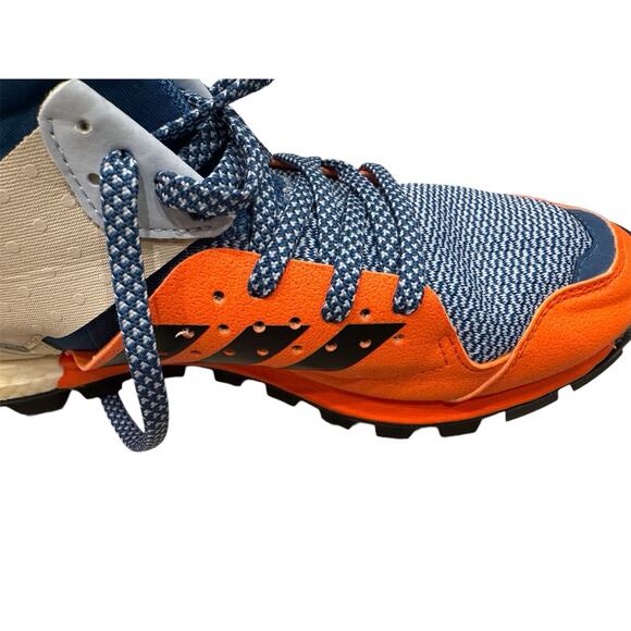 Adidas Response Trail Boost Mens BB1657 Orange Blue Sneakers Shoes Size 7.5